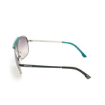 Michael Sunglasses // Silver + Teal