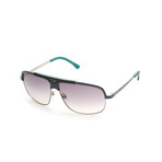 Michael Sunglasses // Silver + Teal