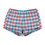 Plaid Pull-On Swimmer // Aqua (S/30)