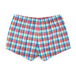 Plaid Pull-On Swimmer // Aqua (S/30)