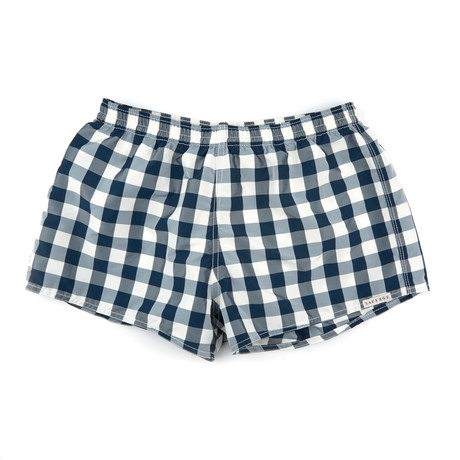 Hampton Plaid Swimmer // Navy (S/30)
