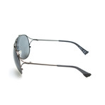 Danny Sunglasses // Silver + Blue Lens