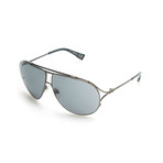 Danny Sunglasses // Silver + Blue Lens