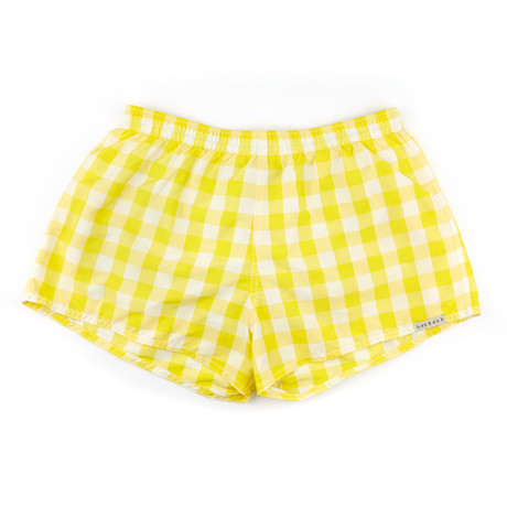 Hampton Plaid Swimmer // Yellow (S/30)