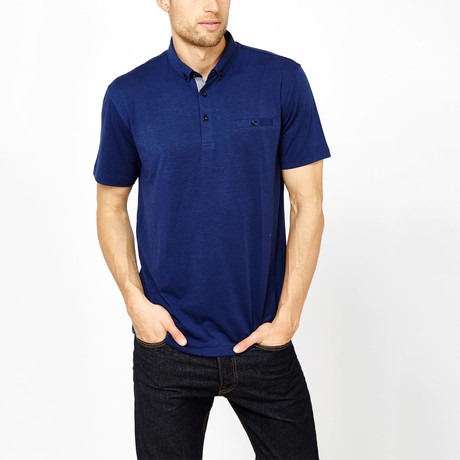 Gabano // Solid Polo Shirt // Dark Blue (2XL)