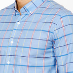 St. Lynn // Button-Up // Baby Blue Cross Stripe (L)