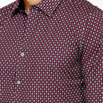 Bell Floral Button-Up // Red + Navy + White (2XL)