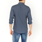 Paisley Button-Up // Navy + Light Blue (L)