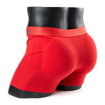 Heather Padded Boxer Brief // Heather Red (S)