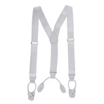 Scottsdale Silk Leather End Suspenders // White