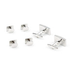 Rectangular Cufflink Stud Set // Black