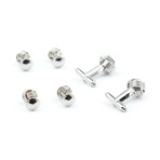 Knot Cufflink Stud Set // Silver