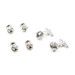 Knot Cufflink Stud Set // Silver