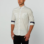 Confetti Polka Dot Button-Up Shirt // White (L)