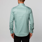 Morrocan Print Button-Up Shirt // Seafoam (S)