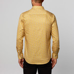 Honeycomb Kaleidescope Button-Up Shirt // Yellow (L)