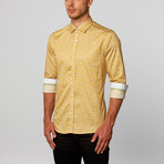 Honeycomb Kaleidescope Button-Up Shirt // Yellow (L)