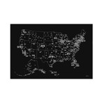 US Primary Airport Code Map Screen Print