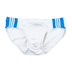 Freestyle Stripe Swim Brief // White (S/30)