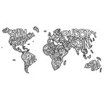 Country Name World Map (72"W x 34"H)