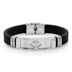 Rubber Anchor Bracelet // Black + Silver