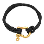 Nylon Screw Clasp Bracelet // Black + Gold