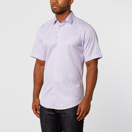 Short Sleeve Button-Up // Lavender Patterned (S)