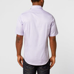 Short Sleeve Button-Up // Lavender Patterned (L)