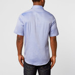 Short Sleeve Button-Up // Royal Blue Textured (XL)