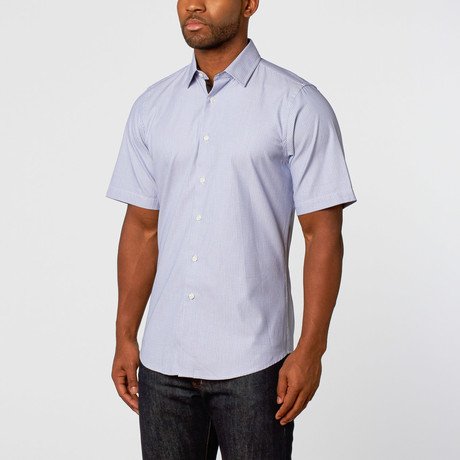 Short Sleeve Button-Up // Blue Pattered (S)