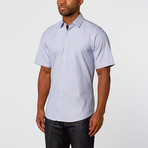 Short Sleeve Button-Up // Blue Pattered (M)