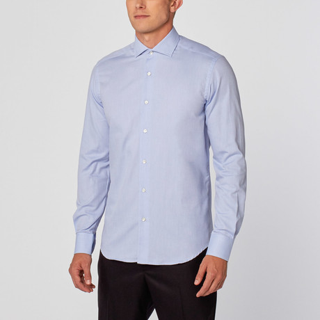 Woven Texture Dress Shirt // Blue (US: 15.5R)