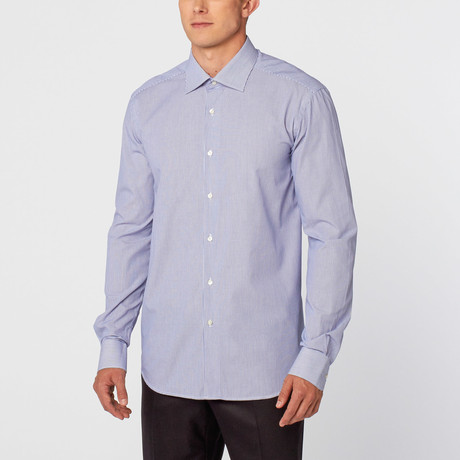 Slim Striped Dress Shirt // Blue + White (US: 15.5R)