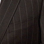 Wide Pinstripe Suit // Dark Grey (US: 48R)