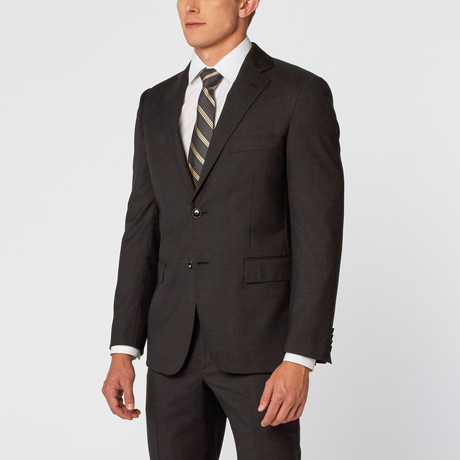 Textured Grid Suit // Charcoal Grey (US: 48R)