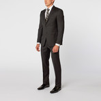 Textured Pinstripe Suit // Dark Grey (US: 54R)