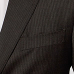 Textured Pinstripe Suit // Dark Grey (US: 54R)