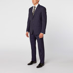 Textured Stripe Suit // Navy Blue (US: 50R)