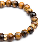 Grand Tiger Eye Bracelet // Gold