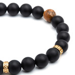 Grand Agate Bead Bracelet // Gold