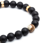 Grand Agate Bead Bracelet // Gold