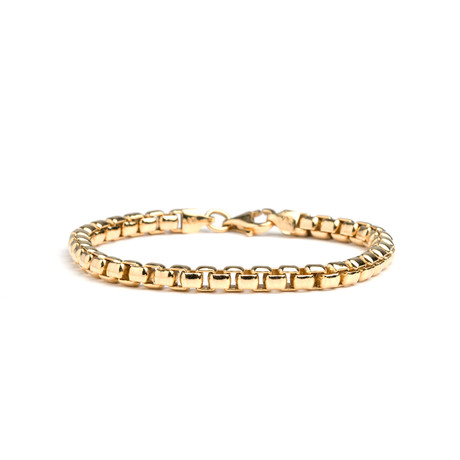 5mm Venetian Box Chain Bracelet // 18k Gold (7")