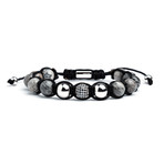 Wolf Stone Shamballa Bracelet // Silver