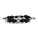 Onyx Shamballa Bracelet // Rose Gold