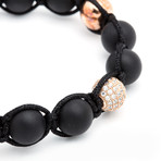 Onyx Shamballa Bracelet // Rose Gold