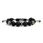 Onyx Shamballa Bracelet // Gold