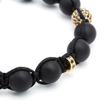 Onyx Shamballa Bracelet // Gold