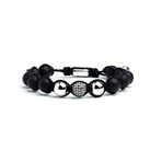 Onyx Shamballa Bracelet // Silver