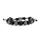 Agate Shamballa Bracelet // Silver