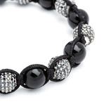 Agate Shamballa Bracelet // Silver